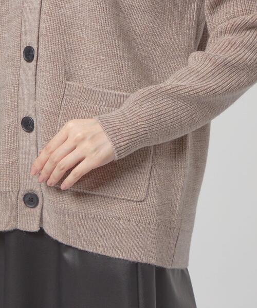 closet story（クローゼットストーリー）の「＜closet story（クローゼットストーリー）＞アゼ ミドル Vネック カーディガン（カーディガン/ボレロ・レディース・ブラック/ベージュ・FREE）」の12枚目の写真