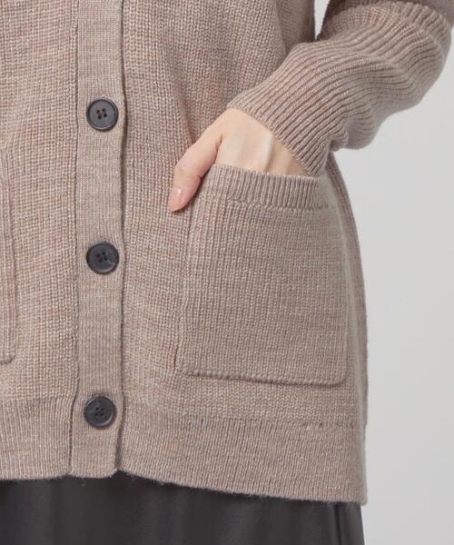 closet story（クローゼットストーリー）の「＜closet story（クローゼットストーリー）＞アゼ ミドル Vネック カーディガン（カーディガン/ボレロ・レディース・ブラック/ベージュ・FREE）」の9枚目の写真