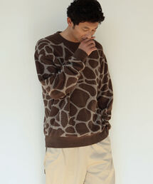 B:MING by BEAMS | B:MING by BEAMS / アニマルジャカード クルーネックニット(ニット/セーター)