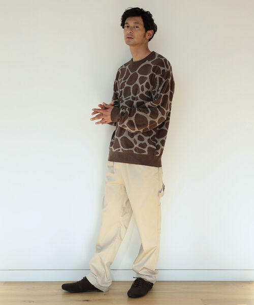 B:MING by BEAMS（ビーミングバイビームス）の「B:MING by BEAMS / アニマルジャカード クルーネックニット（ニット/セーター・メンズ・ベージュ/オフホワイト・SMALL/MEDIUM/LARGE/X-LARGE）」の6枚目の写真