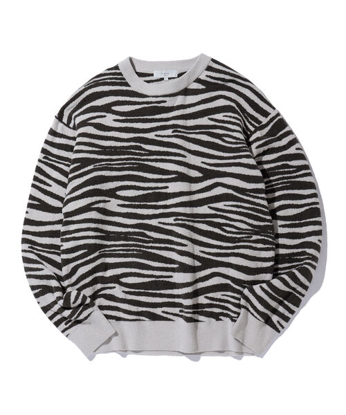 B:MING by BEAMS（ビーミングバイビームス）の「B:MING by BEAMS / アニマルジャカード クルーネックニット（ニット/セーター・メンズ・ベージュ/オフホワイト・SMALL/MEDIUM/LARGE/X-LARGE）」の7枚目の写真