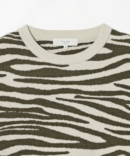 B:MING by BEAMS（ビーミングバイビームス）の「B:MING by BEAMS / アニマルジャカード クルーネックニット（ニット/セーター・メンズ・ベージュ/オフホワイト・SMALL/MEDIUM/LARGE/X-LARGE）」の14枚目の写真