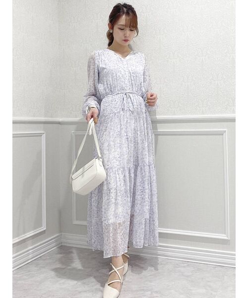 dazzlin（ダズリン）の「フリージアティアードワンピース（ワンピース・レディース・パープル/オレンジ/グリーン・FREE）」の2枚目の写真