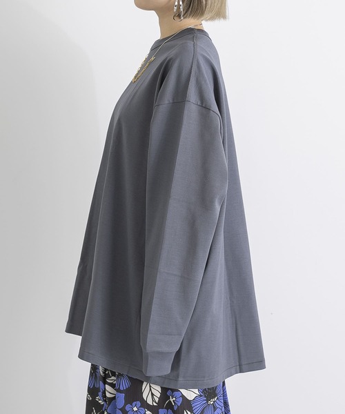 MAISON EUREKA（メゾンエウレカ）の「MAISON EUREKA　GIZA COTTON LONG-SLEEVE PACK T-SHIRT（Tシャツ/カットソー・レディース・チャコールグレー・SMALL）」の20枚目の写真