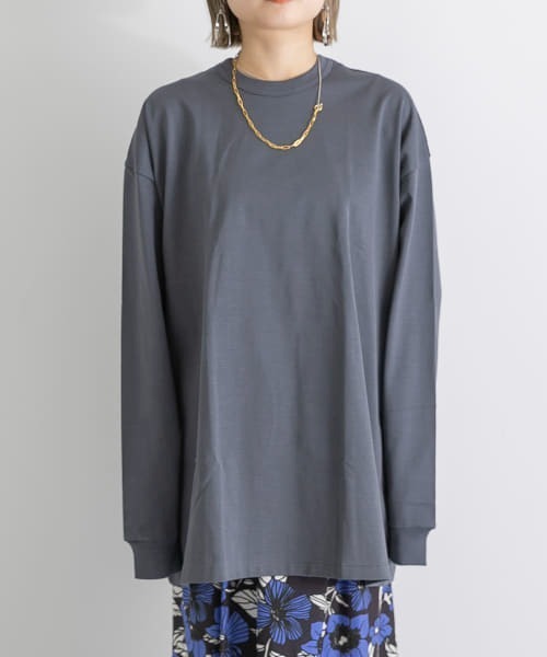 MAISON EUREKA（メゾンエウレカ）の「MAISON EUREKA　GIZA COTTON LONG-SLEEVE PACK T-SHIRT（Tシャツ/カットソー・レディース・チャコールグレー・SMALL）」の5枚目の写真