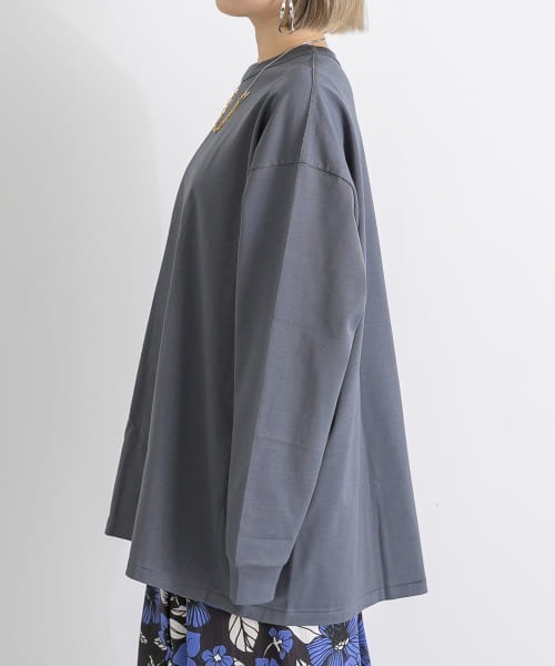 MAISON EUREKA（メゾンエウレカ）の「MAISON EUREKA　GIZA COTTON LONG-SLEEVE PACK T-SHIRT（Tシャツ/カットソー・レディース・チャコールグレー・SMALL）」の6枚目の写真
