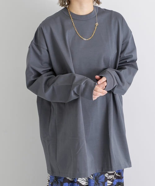 MAISON EUREKA（メゾンエウレカ）の「MAISON EUREKA　GIZA COTTON LONG-SLEEVE PACK T-SHIRT（Tシャツ/カットソー・レディース・チャコールグレー・SMALL）」の8枚目の写真
