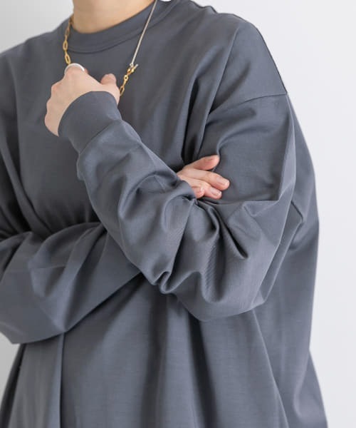 MAISON EUREKA（メゾンエウレカ）の「MAISON EUREKA　GIZA COTTON LONG-SLEEVE PACK T-SHIRT（Tシャツ/カットソー・レディース・チャコールグレー・SMALL）」の9枚目の写真