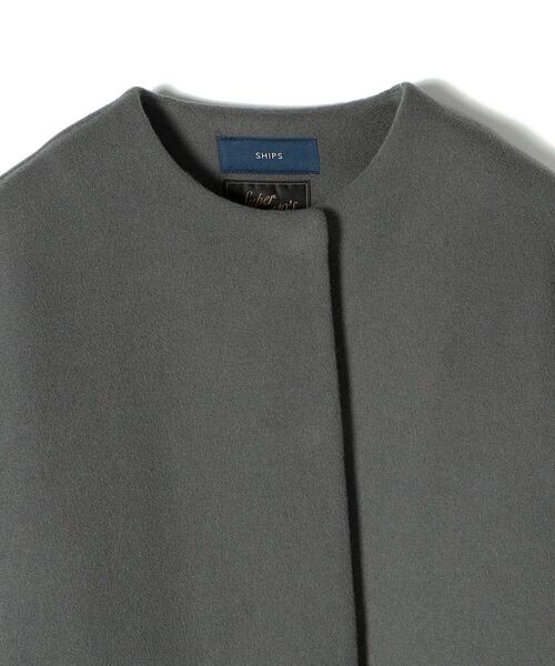 SHIPS（シップス）の「SUPER140 コクーンノーカラーコート2◇（ノーカラーコート・レディース・ホワイト/ネイビー/グレー/グリーン・38/36）」の8枚目の写真