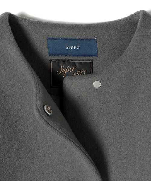 SHIPS（シップス）の「SUPER140 コクーンノーカラーコート2◇（ノーカラーコート・レディース・ホワイト/ネイビー/グレー/グリーン・38/36）」の12枚目の写真