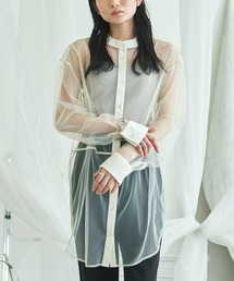 VACANCY | シアーメッシュバンドカラーシャツ(シャツ/ブラウス)