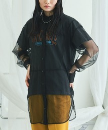 VACANCY | シアーメッシュバンドカラーシャツ(シャツ/ブラウス)