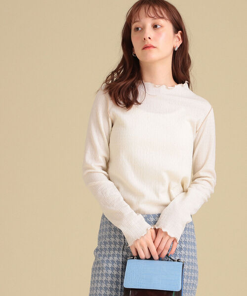 Ray BEAMS(レイビームス)の「Ray BEAMS / シャーリング メロー ボトルネック トップス(Tシャツ/カットソー・レディース・ブラック/オフホワイト/グリーン系その他3・ONE SIZE)」の7枚目の写真