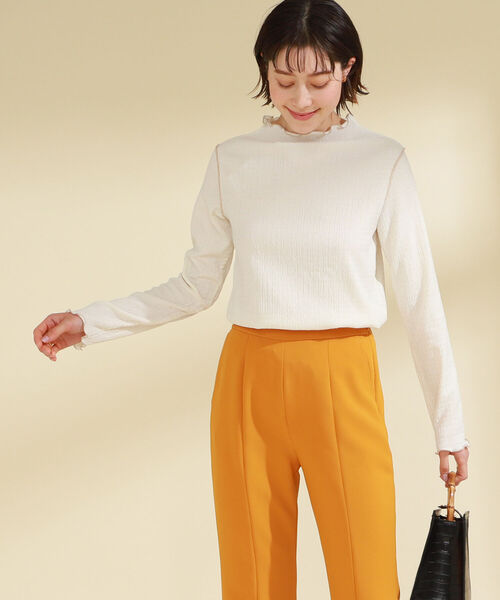 Ray BEAMS(レイビームス)の「Ray BEAMS / シャーリング メロー ボトルネック トップス(Tシャツ/カットソー・レディース・ブラック/オフホワイト/グリーン系その他3・ONE SIZE)」の14枚目の写真