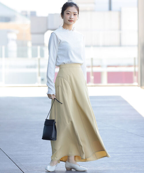 Ray BEAMS(レイビームス)の「Ray BEAMS / シャーリング メロー ボトルネック トップス(Tシャツ/カットソー・レディース・ブラック/オフホワイト/グリーン系その他3・ONE SIZE)」の16枚目の写真