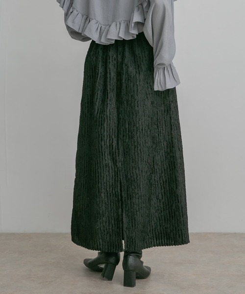 KBF（ケイビーエフ）の「ストライプジャガードフレアスカート（スカート・レディース・グリーン系その他/ブラック/オフホワイト・ONE）」の10枚目の写真