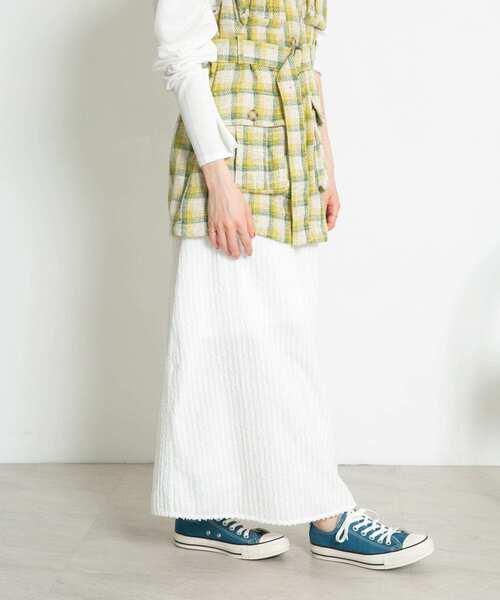 KBF（ケイビーエフ）の「ストライプジャガードフレアスカート（スカート・レディース・グリーン系その他/ブラック/オフホワイト・ONE）」の15枚目の写真