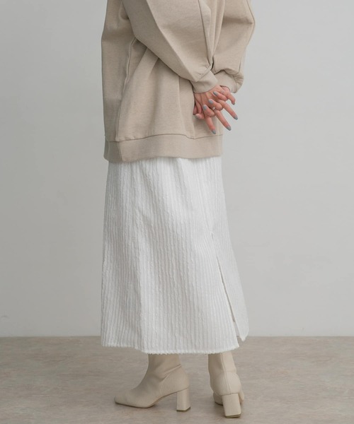 KBF（ケイビーエフ）の「ストライプジャガードフレアスカート（スカート・レディース・グリーン系その他/ブラック/オフホワイト・ONE）」の19枚目の写真