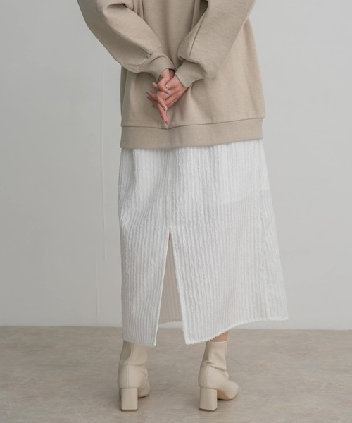 KBF（ケイビーエフ）の「ストライプジャガードフレアスカート（スカート・レディース・グリーン系その他/ブラック/オフホワイト・ONE）」の20枚目の写真