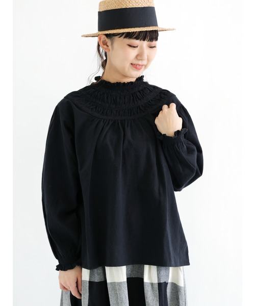 Samansa Mos2(サマンサ モスモス)の「スタンドレースブラウス(シャツ/ブラウス・レディース・ブラック/ベージュ/オフホワイト・フリ-)」の3枚目の写真
