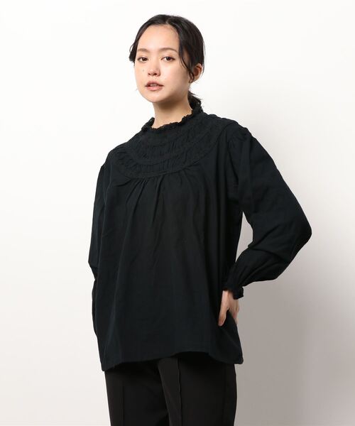 Samansa Mos2(サマンサ モスモス)の「スタンドレースブラウス(シャツ/ブラウス・レディース・ブラック/ベージュ/オフホワイト・フリ-)」の6枚目の写真