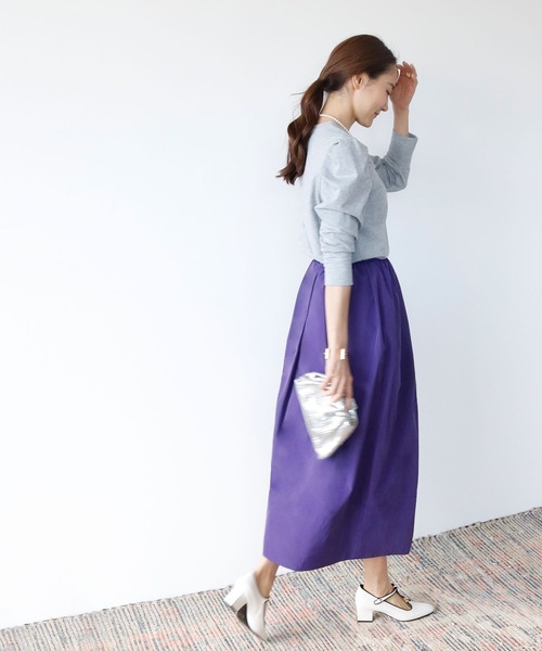 【2022SS】ボックスタックコクーンシルエットミディ丈スカート