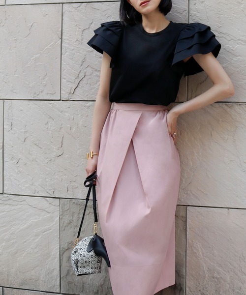 【2022SS】ボックスタックコクーンシルエットミディ丈スカート