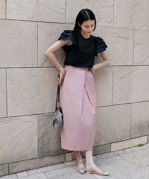 【2022SS】ボックスタックコクーンシルエットミディ丈スカート