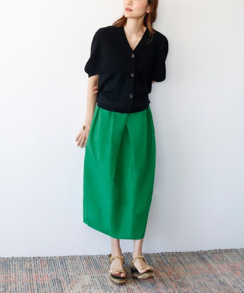 【2022SS】ボックスタックコクーンシルエットミディ丈スカート