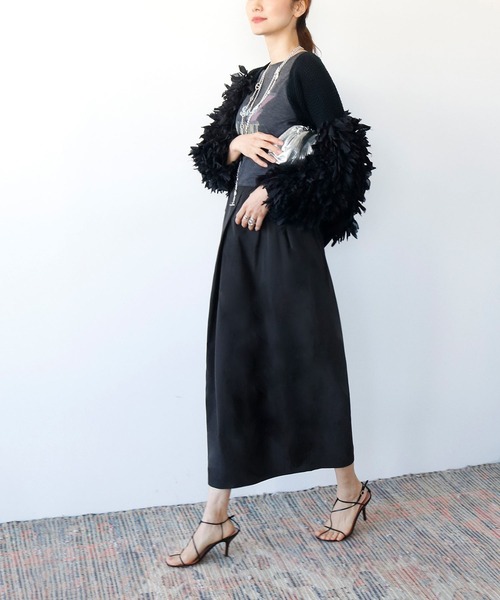 【2022SS】ボックスタックコクーンシルエットミディ丈スカート