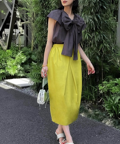 【2022SS】ボックスタックコクーンシルエットミディ丈スカート