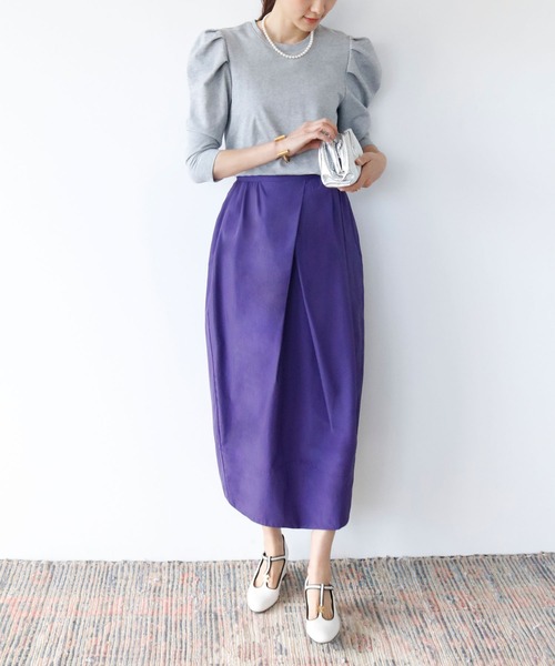 【2022SS】ボックスタックコクーンシルエットミディ丈スカート