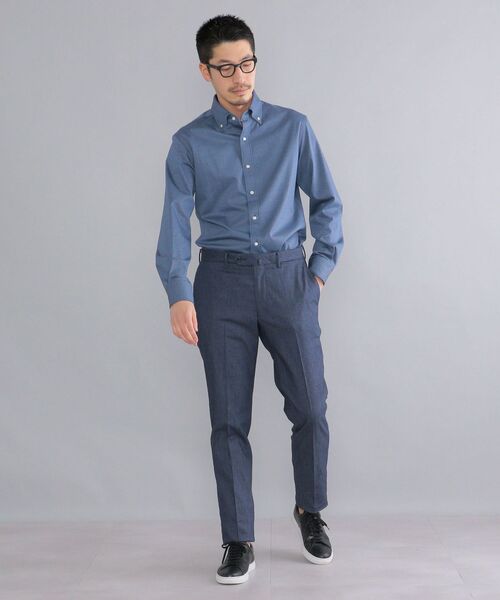 SHIPS(シップス)の「SHIPS: <イージーケア>コットン アクアティック デニム パンツ(スラックス・メンズ・ネイビー/オフホワイト・44/46/48/50/52/42)」の20枚目の写真