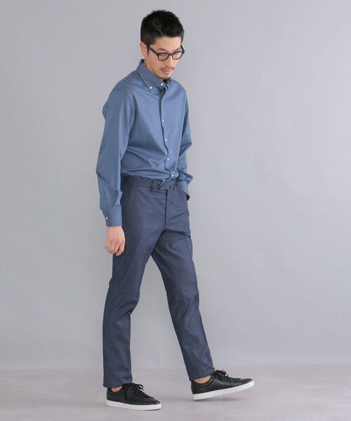 SHIPS(シップス)の「SHIPS: <イージーケア>コットン アクアティック デニム パンツ(スラックス・メンズ・ネイビー/オフホワイト・44/46/48/50/52/42)」の16枚目の写真