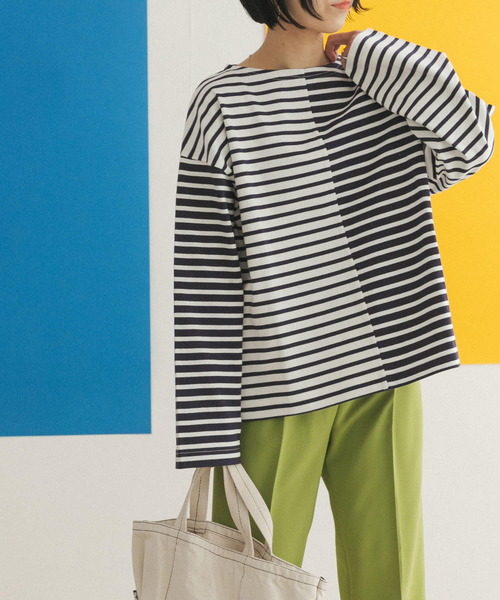 FORK&SPOON（フォークアンドスプーン）の「FORK&SPOON　CPボートネックボーダー（Tシャツ/カットソー・レディース・ホワイト系その他/ブルー系その他・ONE）」の3枚目の写真