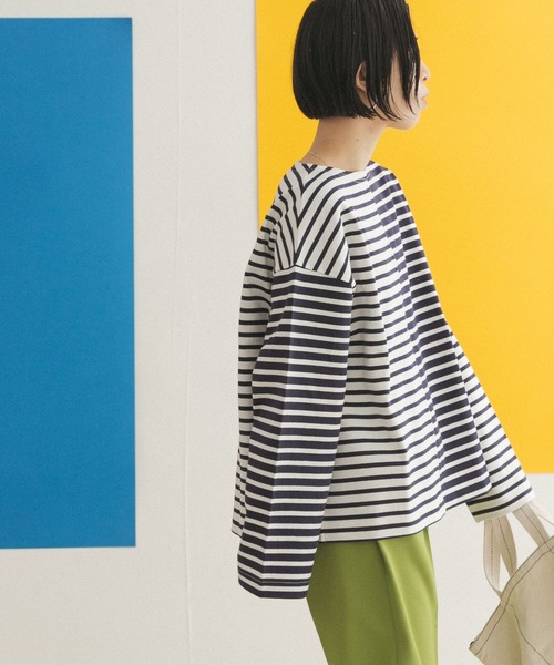 FORK&SPOON（フォークアンドスプーン）の「FORK&SPOON　CPボートネックボーダー（Tシャツ/カットソー・レディース・ホワイト系その他/ブルー系その他・ONE）」の4枚目の写真