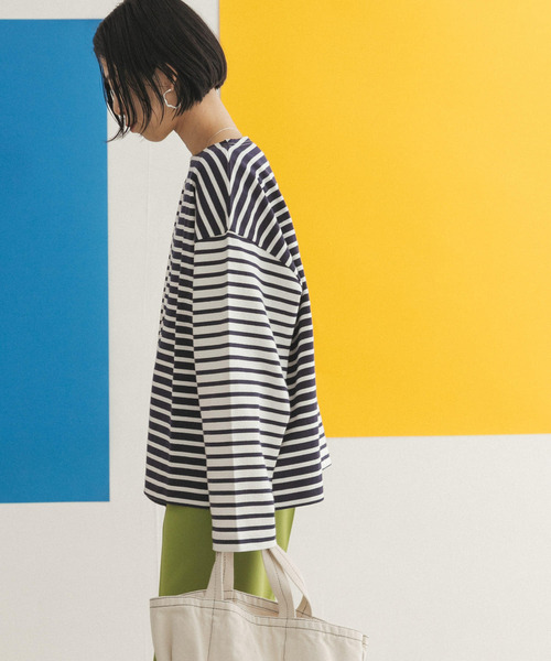 FORK&SPOON（フォークアンドスプーン）の「FORK&SPOON　CPボートネックボーダー（Tシャツ/カットソー・レディース・ホワイト系その他/ブルー系その他・ONE）」の6枚目の写真