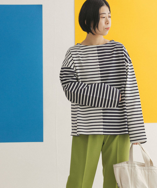 FORK&SPOON（フォークアンドスプーン）の「FORK&SPOON　CPボートネックボーダー（Tシャツ/カットソー・レディース・ホワイト系その他/ブルー系その他・ONE）」の7枚目の写真