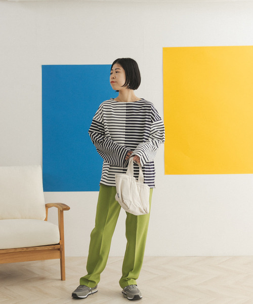 FORK&SPOON（フォークアンドスプーン）の「FORK&SPOON　CPボートネックボーダー（Tシャツ/カットソー・レディース・ホワイト系その他/ブルー系その他・ONE）」の8枚目の写真