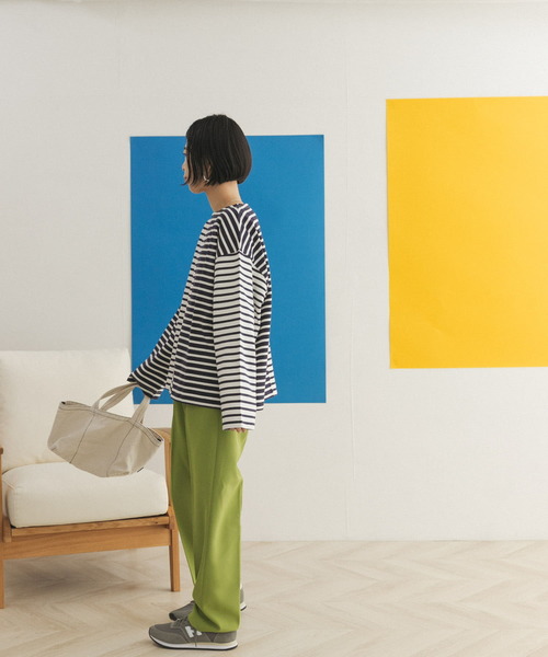 FORK&SPOON（フォークアンドスプーン）の「FORK&SPOON　CPボートネックボーダー（Tシャツ/カットソー・レディース・ホワイト系その他/ブルー系その他・ONE）」の9枚目の写真