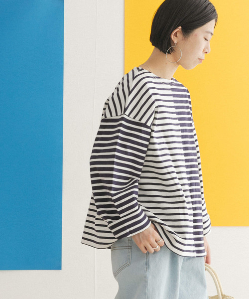 FORK&SPOON（フォークアンドスプーン）の「FORK&SPOON　CPボートネックボーダー（Tシャツ/カットソー・レディース・ホワイト系その他/ブルー系その他・ONE）」の10枚目の写真