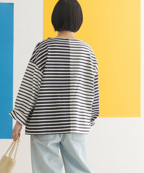 FORK&SPOON（フォークアンドスプーン）の「FORK&SPOON　CPボートネックボーダー（Tシャツ/カットソー・レディース・ホワイト系その他/ブルー系その他・ONE）」の12枚目の写真