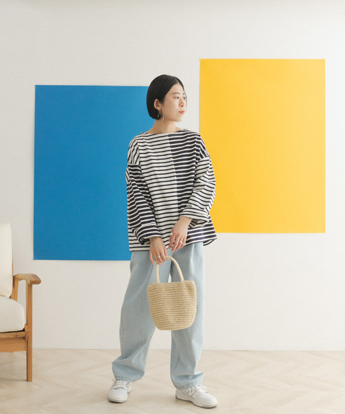 FORK&SPOON（フォークアンドスプーン）の「FORK&SPOON　CPボートネックボーダー（Tシャツ/カットソー・レディース・ホワイト系その他/ブルー系その他・ONE）」の13枚目の写真