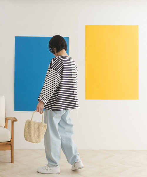 FORK&SPOON（フォークアンドスプーン）の「FORK&SPOON　CPボートネックボーダー（Tシャツ/カットソー・レディース・ホワイト系その他/ブルー系その他・ONE）」の14枚目の写真