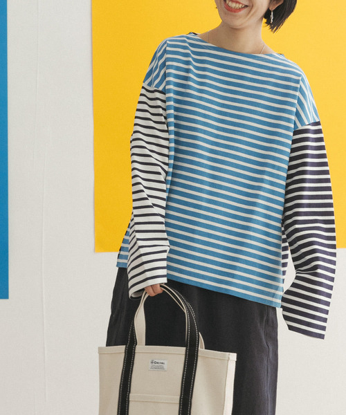 FORK&SPOON（フォークアンドスプーン）の「FORK&SPOON　CPボートネックボーダー（Tシャツ/カットソー・レディース・ホワイト系その他/ブルー系その他・ONE）」の15枚目の写真