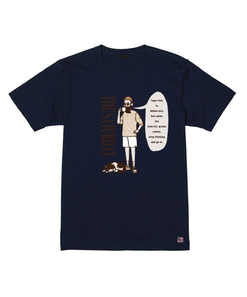 modem design（モデムデザイン）の「MODEM DESIGN モデムデザイン saturday ojisan Tee Tシャツ（Tシャツ/カットソー・メンズ・ホワイト/ブラック/ネイビー/グレー・SMALL/MEDIUM/LARGE/X-LARGE）」の4枚目の写真