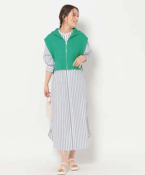 mysty woman（ミスティウーマン）の「衿ジップニットベスト 275289（ベスト・レディース・ブラック/グリーン/アイボリー・FREE）」の7枚目の写真