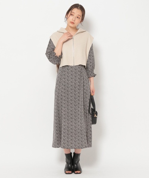 mysty woman（ミスティウーマン）の「衿ジップニットベスト 275289（ベスト・レディース・ブラック/グリーン/アイボリー・FREE）」の8枚目の写真