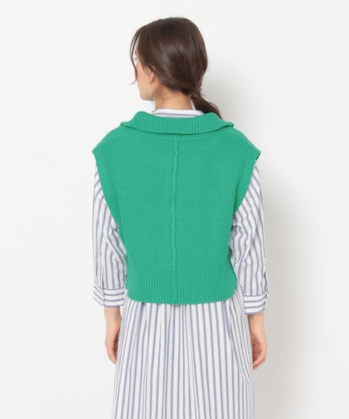mysty woman（ミスティウーマン）の「衿ジップニットベスト 275289（ベスト・レディース・ブラック/グリーン/アイボリー・FREE）」の12枚目の写真