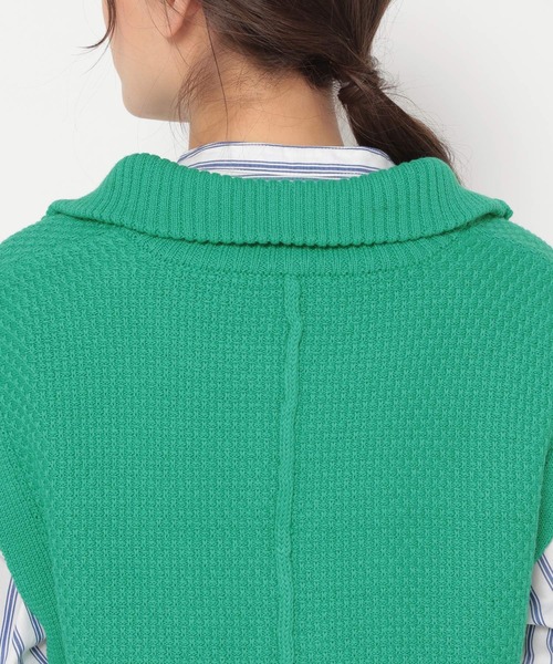 mysty woman（ミスティウーマン）の「衿ジップニットベスト 275289（ベスト・レディース・ブラック/グリーン/アイボリー・FREE）」の13枚目の写真